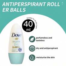 Dove 女用滾珠止汗劑 新款 1 瓶 40ml 無香精 無香料 低致敏 適合敏感腋下肌膚 長效控汗 辦公健身日常使用 - 新版 40ml 無香 女士 - 查看 6