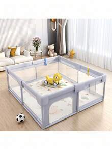 Baby Laufgitter Grau Laufgitter für Babys und Kleinkinder, Sicher anschmiegsicher, Kleiner Babyspielplatz mit Anti-Rutsch-Basis - Grau - Übersicht 2
