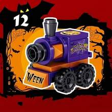 305pcs 12-In-1 Halloween Mini Building Blocks Set, DIY Pumpkin Ghost Bat Haunted House Blocks, Halloween Party Small Gift Toys, Spooky Desktop Decor, Suitable For Boys And Girls Trick Or Treat Holiday Gift - Multicolor - View 4