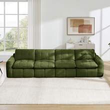 4 Seat Sofa Modular Frame Less Green - Cloud Soft Chenille Cover - 綠色四座 - 查看 1