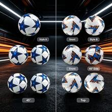2pcs Different Pattern Lightweight Tech Fashion Footballs, Optimized Ball Weight Distribution, Long-Term Control Without Fatigue. Normal Use On Wet Fields After Rain. Futuristic Appearance, Breaking Away From Traditional Monotonous Football Design, Fusion Of Sports And Art. - Blue - View 2