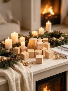 1 Inch Unfinished Wooden Blocks, Natural Handmade Wooden Square Blanks, Regular Wooden Blocks For Cubes, Small Wooden Blocks For Crafts, DIY, Photo Blocks (Wood-Plastic Composite Material) - A - View 3