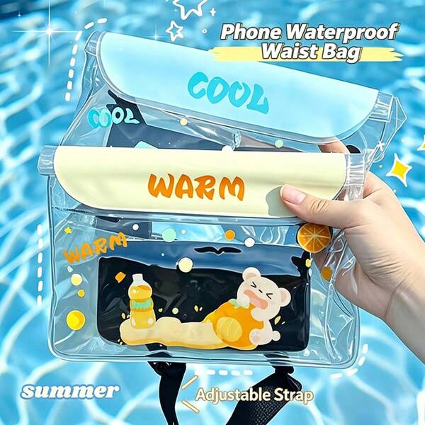Waterproof Phone Pouch With Adjustable Waist Strap, Touchscreen Compatible, Transparent Phone Waist Bag For Outdoor, Beach, Swimming And Diving