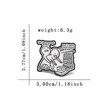1Pc Cartoon Reading Meme Enamel Pin Funny Book Lover Brooch Lapel Badge For Women Reader Backpack Jacket Accessory Jewelry Gift - Bookworm - View 5