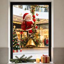 1/2pcs Christmas Santa Claus Gift Window Decals, Double-Sided PVC Static Cling Stickers, Suitable For Living Room, Store And Christmas Home Decor - Multicolor - View 9