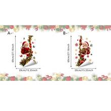 1/2pcs Christmas Santa Claus Gift Window Decals, Double-Sided PVC Static Cling Stickers, Suitable For Living Room, Store And Christmas Home Decor - Multicolor - View 6