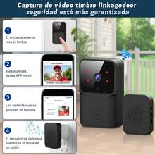 Timbres de Vídeo HD 1080P para el Hogar Cámara de Vídeo WiFi 2.4G, Visión Nocturna Infrarroja ICR, Voz Bidireccional, Videollamada Remota, Timbre Visual Inteligente - Negro - Ver 7
