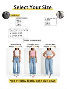 European And American Style All-Season Versatile Mid-Waist Non-Stretch All-Match Relaxed Fit Straight Leg Jeans For Women Casual Fall - Grey - View 7