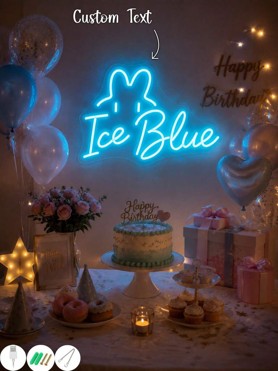 1 Buah Papan Neon Kustom, Lampu Neon LED Nama yang Dipersonalisasi, Dekorasi Dinding Kustom, Dekorasi Pesta Ulang Tahun, Pencahayaan Ruangan Estetik, Hadiah Papan Neon Buatan Tangan, Dekorasi Latar Belakang Pesta yang Dipersonalisasi, Dekorasi Kamar Tidur Rumah - Warna-warni 2 - View 1