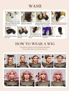 Wig Sintetis Panjang Bergelombang Longgar Motif Kupu-kupu Merah Muda Gradien 26 Inci, Serat Tahan Panas, Belahan Tengah, Gaya Alami Bervolume, Cocok untuk Halloween, Thanksgiving, Natal, Acara Cosplay, Aksesori Festival, dan Ekstensi Rambut - MultiWarna - View 10