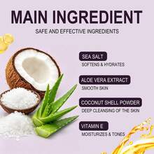 60g 10% AHA Body Scrub With Sea Salt, Coconut Shell Powder, Aloe Vera - Deep Exfoliation, Soft & Silky Skin, Brightens Dullness, Smooths Rough Texture - For Legs, Arms, Underarms & More, Suitable For Sensitive Skin - Lavender - View 4
