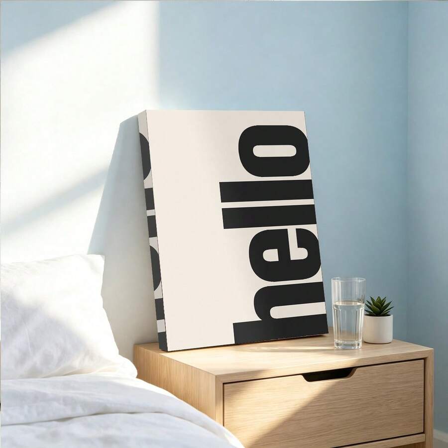 1件裝「Hello」主題印花牆面藝術,復古風格海報,中性藝術,畫廊牆飾,帆布牆面藝術裝飾禮物,生日畢業適用 - 彩色 - 查看 1