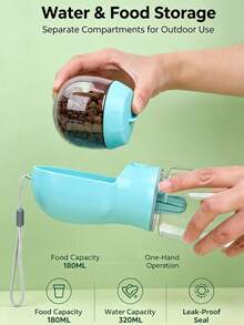 1pc Dog Walking Water Bottle, Press-Type Portable Pet Water Dispenser, Leak-Proof Outdoor Water Cup With Lanyard, One-Hand Operation Travel Feeder, Suitable For Small Dogs, Medium Dogs And Cats - 500ml - View 6