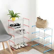 3-Tier Or 4-Tier Stackable Shoe Rack, Suitable For Entryway, Hallway, Closet, Space-Saving | Fits Sneakers, High Heels, Slippers, Flats, Ankle Boots | Multi-Functional Bag Display & Storage Integrated Shoe Rack - Multicolor - View 6