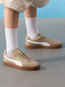 Puma Club II Era 男女款復古經典滑板鞋，舒適輕量透氣低筒休閒鞋 397447-35 - 冰咖色-彪馬白 - 查看 9