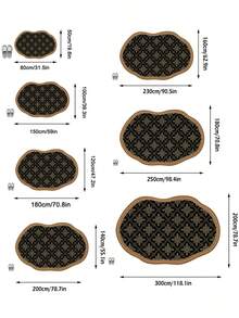 1PC European & American Modern Luxury Classical Geometric Floral Plant Element - Soft Faux Cashmere Area Rug, Bathroom, Kitchen, Entryway, Hallway, Bedside, Living Room, Bedroom, Etc., All-Season Machine Washable Asymmetrical Large Size Floor Mat, Aesthetic Home Decor - Multicolor - View 3
