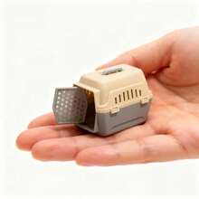 Miniature Realistic Pet Carrier, Color-Block Plastic Material, With Handle And Breathable Holes, Openable Design, Exquisite Replica Of Real Storage Box, Suitable For Miniature Model Scenery, Dollhouse Scene DIY, Desktop Micro Landscape Decor, Holiday Theme Decoration Prop - A - View 6