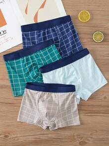 Tween Boy Plaid Boxer Shorts 4-Pack, Fits Ages 8-12 - Multicolor - View 1