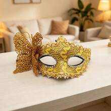 Halloween Side Butterfly Lace Half Face Mask, Festival Lace Mask Costume Prop, Cosplay Makeup Ball Party Photo Shoot Mask - Multicolor - View 3