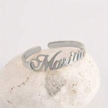 Anillo abierto ajustable de moda con nombre personalizado - Multicolor - Ver 4