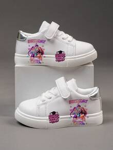 1 par de zapatos baratos y de moda, zapatos deportivos casuales para niños, zapatos de baloncesto duraderos, adecuados para uso diario y actividades al aire libre, regalo de Navidad, zapatos para juegos al aire libre, zapatos con diseño divertido, zapatos con estampado de dibujos animados, zapatos de tela transpirable, zapatos con suela flexible, zapatos deportivos para niños, zapatos deportivos, regalo de vacaciones, 2D plano - Plateado - Ver 7