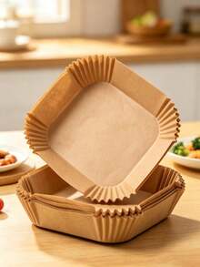 5/50/100pcs Square Disposable Non-Stick Air Fryer Baking Paper, Multi-Purpose Liner For Baking Tray And Plate, BBQ Home Cooking Utensil Storage, Kitchen Accessories, Personalized Gift For Back To School, New Year, Valentine's Day, Graduation Season - Multicolor - View 7
