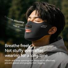 ROCKBROS 1PC Autumn & Winter Windproof Easy-Breathing Mask, Windproof On The Outside, Fleece‑Lined On The Inside, 3D Tailored Fit, Ideal For Short Rides And Daily Commutes - Multicolor - View 3
