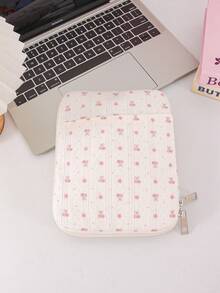 Cute Gingham Heart Floral Quilted Tablet Sleeve Bag Multi Pocket Zipper Carrying Case Soft Fabric Notebook Pouch Stationery Storage Bag, Laptop Bag - Multicolor - View 11
