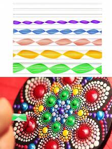 23Pcs Mandala Dotting Tools Set Acrylic Rods Stainless Steel Ball Tips Silicone For Rock Painting Clay Art - Multicolor - View 3