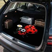 1pc Printed Car Trunk Mat, Ladybug Pattern Design, Crystal Velvet Material, Durable, Easy To Clean, Keeps Your Vehicle Clean And Tidy, Protects Your Vehicle Interior, Suitable For SUV, Truck And Sedan, Easy To Install, Outdoor Picnic Mat, Vehicle Trunk Mat | Vibrant Trunk Mat | Car Trunk Anti-Slip Mat - Ladybug - View 2