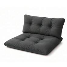 Premium Oversized Floor Pillow With Back Support - Indoor & Outdoor Versatile Seating - Soft Touch - Dark Grey - View 9