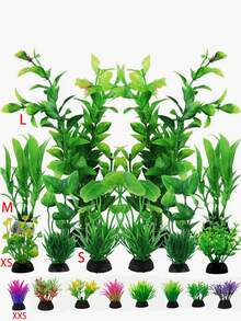 Artificial Aquarium Plants, Aquatic Plants, Fake Plant Flowers Decoration, Suitable For All Fish, Freshwater Fish Tank And Large Fish Tank Decoration, Aquarium Accessories - Green - View 11