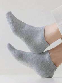 1/5/10/30 Pairs Women's Ankle Socks, Random Solid Color Design With Vertical Stripes, Breathable And Soft, Suitable For Daily Wear, Versatile For Multiple Styles - Multicolor - View 6