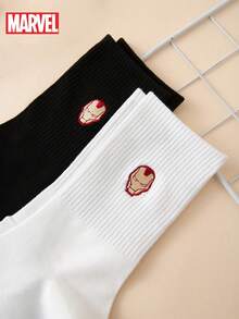 Disney 2 Pairs Of Interesting And Personalized Cartoon-Style Cute Embroidered Marvel Series Pattern Tights, Sports Socks - Multicolor - View 4