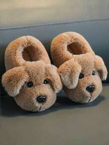Children's Home Slippers Boys Girls Cute Comfortable Autumn/Winter New Style - Brown - View 1