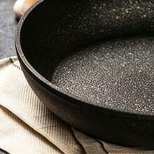 1 Set Maifan‑Stone Coated Frying Pan With Lid, Non‑Stick Skillet, Tempered Glass Lid, Heat‑Insulated Anti‑Scald Handle, Easy‑To‑Clean Home Cooking Pan, Suitable For Frying, Braising And Boiling For Daily Cooking In Home Kitchen - View 7