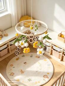 1pc Bee Decorative Hanging Ornament, Suitable For Children's Room, Room Decoration, Baby Supplies And Kids Room Decor - Multicolor - View 2