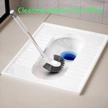 C-Shaped Long Handle Toilet Brush - Stainless Steel Material, Wall-Mounted, Designed For Thorough Cleaning Of Standard Toilets And Squat Toilets (Including Hard-To-Reach Areas). - A - View 7