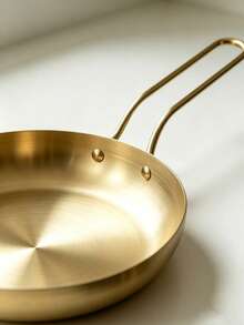 Golden Stainless Steel Frying Pan, Non‑Stick Skillet With Long Wire Hollow Handle,Easy To Clean, Multi‑Purpose Egg & Steak Frying Pan, Kitchen Cookware,Urable Kitchen Cooking Pan For Gas & Electric Stove - View 6