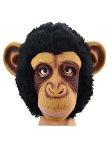 1pc Halloween Gorilla Mask Head Cover Animal Latex Role Play Party Prop Funny Ghost Face - Multicolor - View 6