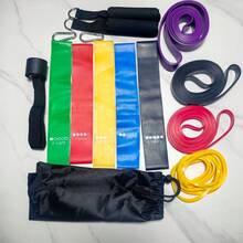 15pcs Professional Unisex Resistance Band Set With Handles, Door Anchor And Pull-Up Straps, Suitable For Home Fitness Full Body Workout - Multicolor - View 12