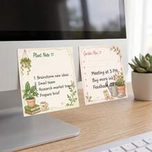 4 Packs Total 200 Sheets Plant Sticky Notes 75x75mm 3x3 Inch, Leaf Checklist And Garden Plan Floral Self-Adhesive Memo Pads, Desktop Reminder Notes, Office School Home Stationery Supplies - 75 X 75 mm - View 6