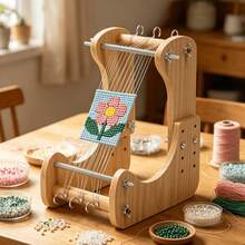 Wooden Beaded Weaving Machine, Versatile Bracelet Jewelry Weaving Tool, Easy To Operate, Perfect For Making Patterns And Gifts, Professional DIY Jewelry Making Tool For Bracelets, Necklaces And Belts - Universal - View 4