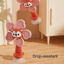 1pc Baby Infant Animal Suction Cup Rotating Toy, Textured Handle Design, Sensory Cognition Grasping Ability Rattle, Fine Motor Skills Training - Multicolor - View 6