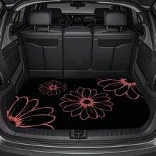 1pc Car Trunk Mat - Fashionable Crystal Velvet Design, Pink Sunflower Pattern, Suitable For SUV And Sedan, Keep Your Vehicle Clean And Tidy, Car Interior Accessories |Minimalist Design|Exquisite Appearance - Sunflower - View 1