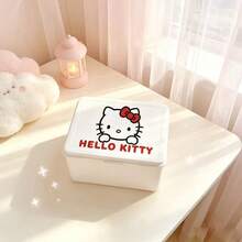 SANRIO 2pcs/5pcs Minimalist Cute Printed Plastic Storage Boxes With Lids, Dustproof Waterproof Stackable Desktop Organizer Storage Boxes For Small Cards, Jewelry, Cosmetics, Stationery, Miscellaneous Small Items, Home And Student Dorm Practical Storage Boxes - One Size - View 3