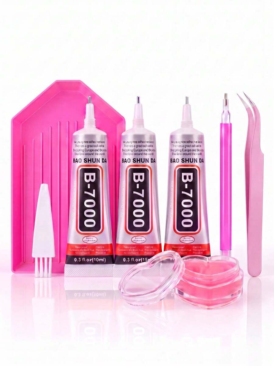 9-Piece/8-Piece Rhinestone Setting Tool Set, Silicone Tip Design, Detachable, Suitable For Rhinestone Decoration And Dotting Tools, Elly Resin Gemstones, DIY Jewelry Making Gemstone Setting, Flat-Bottomed Resin Rhinestones, Suitable For DIY Crafts, Cups, Shoes - View 1