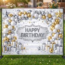 2D Flat Birthday Backdrop With "Happy Birthday" Text, Suitable For Indoor And Outdoor Themed Birthday Parties, Photography Studio Shoots, Event Boards, Family Gatherings, Office Area Decoration And Outdoor Yards - Multicolor - View 21
