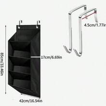 4/6/8 Tiers Over The Door Shoe Organizer For Closet With Large Deep Pockets, Narrow Shoe Rack For Door Hanging Boots Storage, Black, Black Over The Door 8 Large Pocket Hanging Shoe Organizer Rack For Wall, Dorm And Narrow Door Shoe Storage - 黑色 - 查看 10