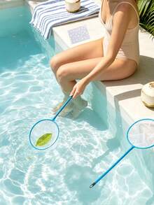 Pool Outlet Fountain Waterfall Nozzle, Easy Installation Wide Mouth Design For Smooth Water Flow, Durable With Multiple Color Options, Suitable For Home Backyard Above-Ground Frame Fountains, Above-Ground Pools, In-Ground Pools, Pond Filling, Livestock Water Tanks And Troughs, Providing A Refreshing Water Feature Experience, Set Includes Cleaning Brush And Leaf Skimmer Net, Convenient Storage And Multi-Purpose - Multicolor - View 3